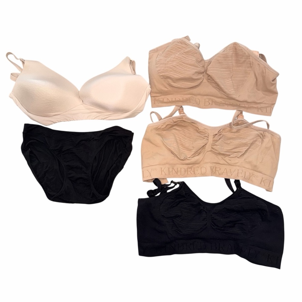 Kindred Bravely Pumping Nursing Bra Set- Cream, Tan, Black Bundle